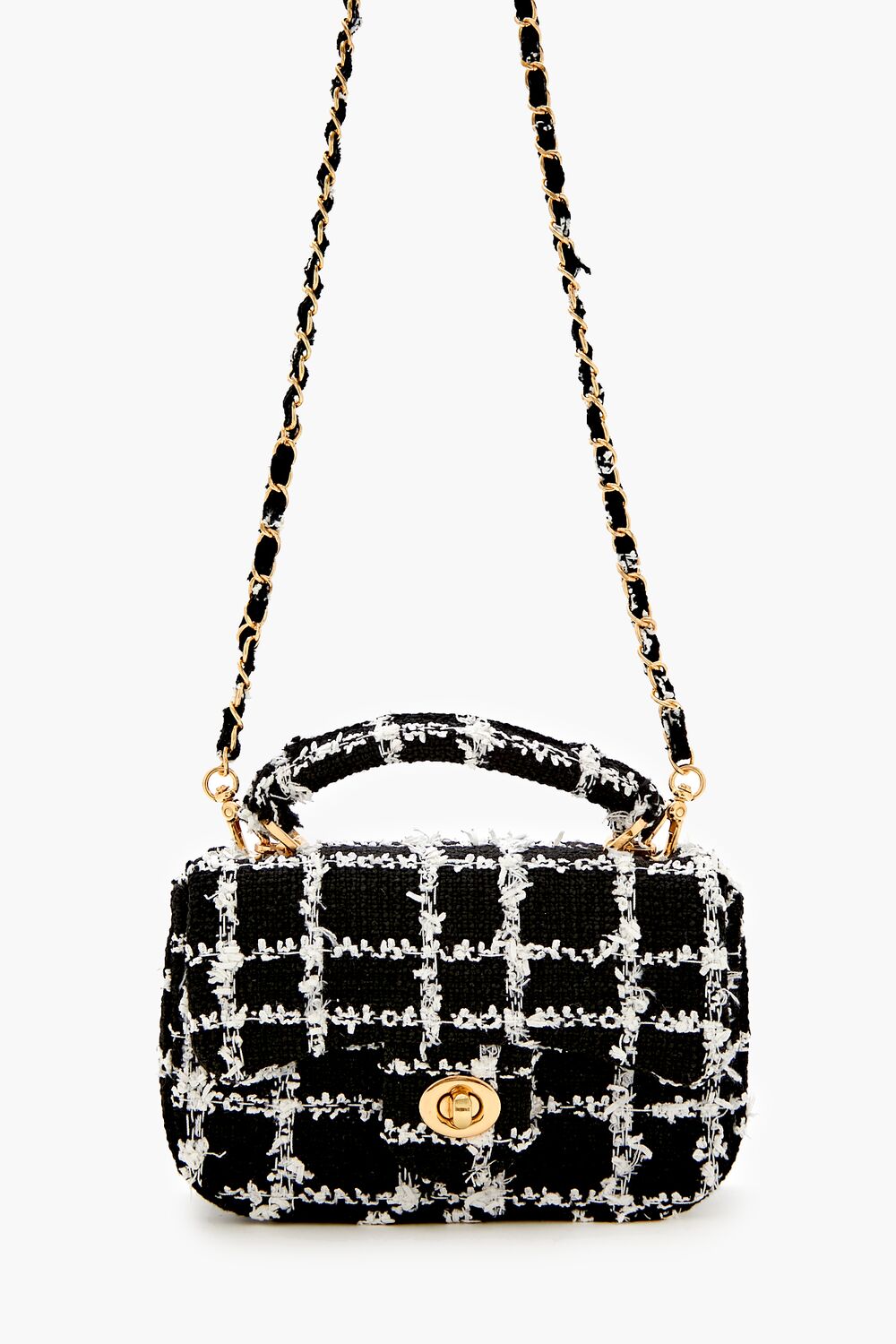 Tweed Grid Crossbody Bag