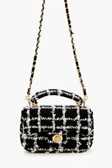 Tweed Grid Crossbody Bag
