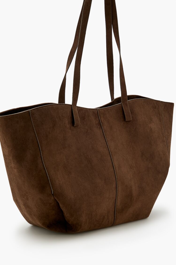 Faux Suede Tote Bag