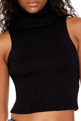 Turtleneck Sweater-Knit Tank Top