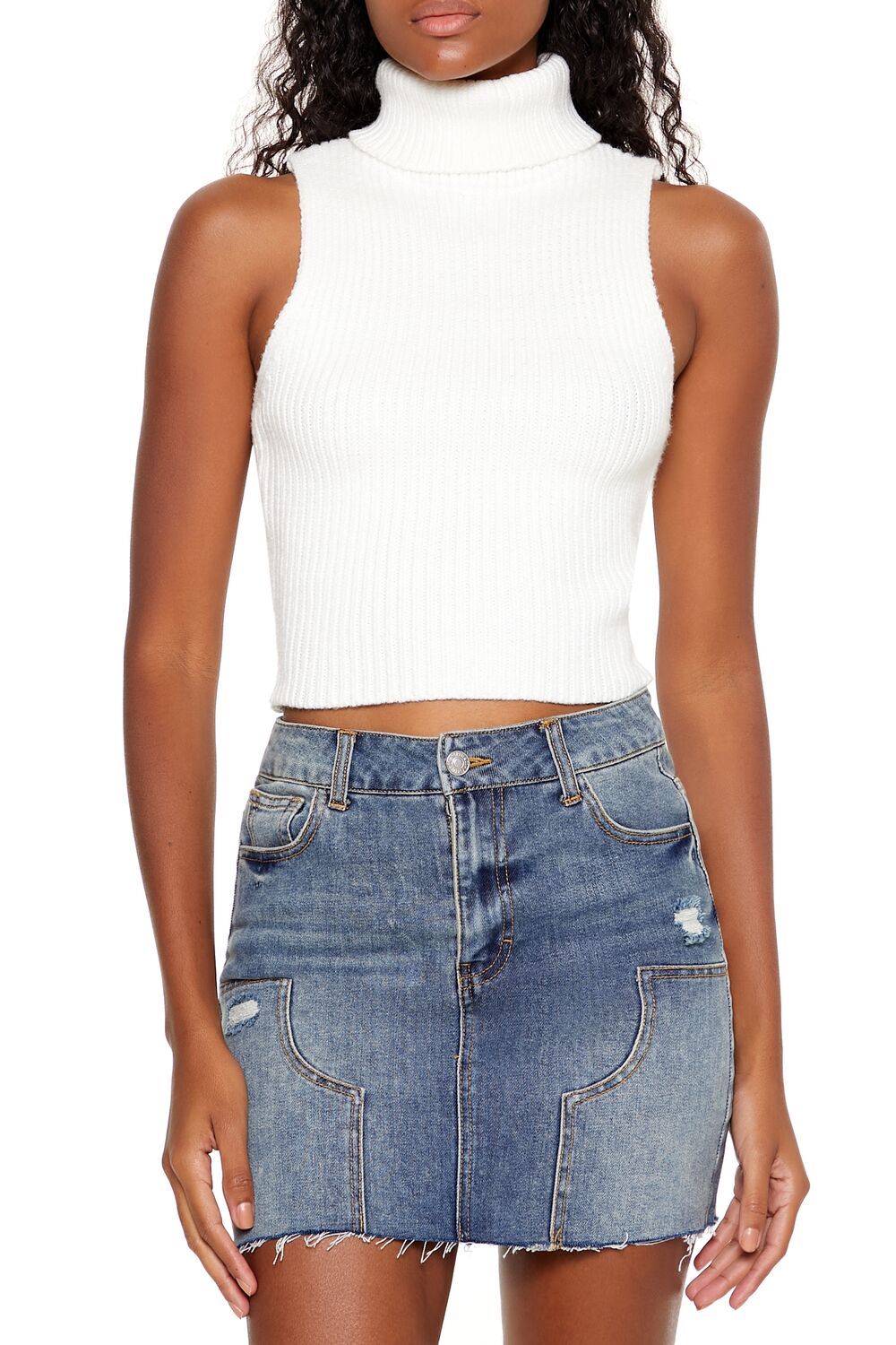 Turtleneck Sweater-Knit Tank Top