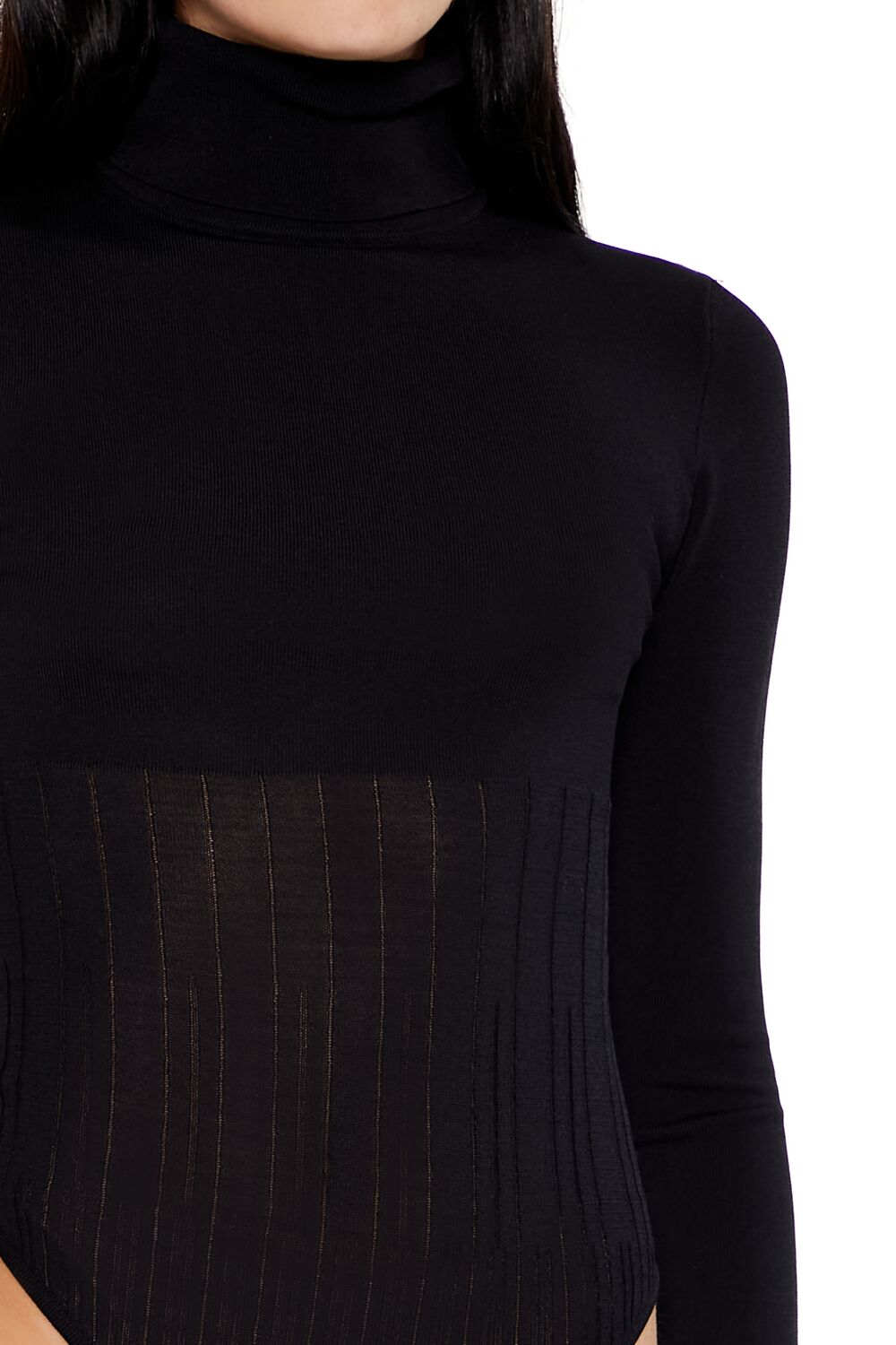 Sweater-Knit Turtleneck Bodysuit