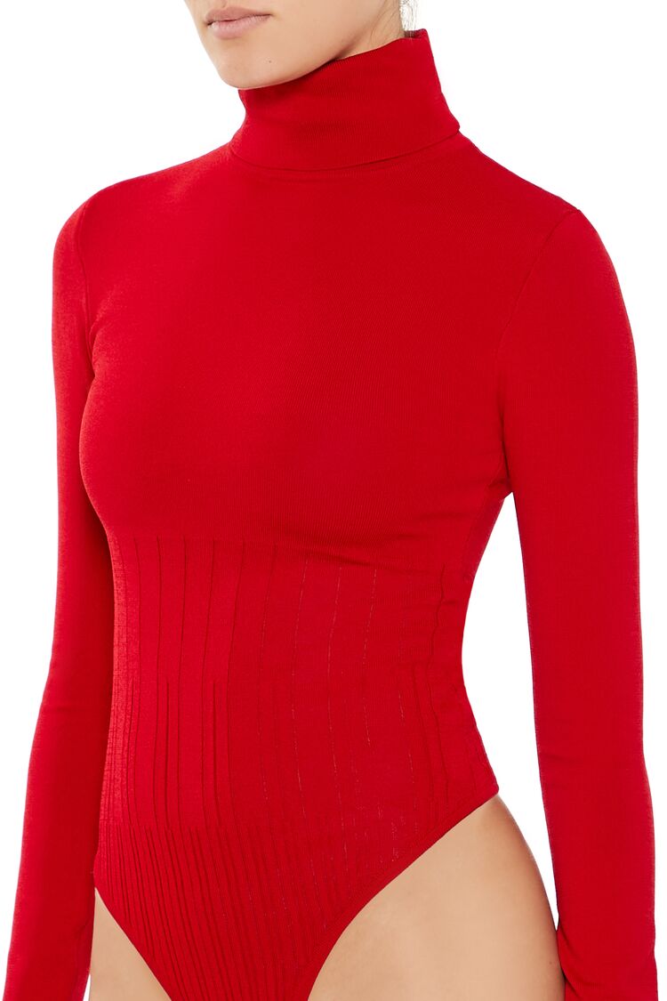 Sweater-Knit Turtleneck Bodysuit