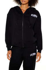 Embroidered Los Angeles Zip-Up Hoodie