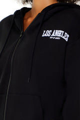 Embroidered Los Angeles Zip-Up Hoodie