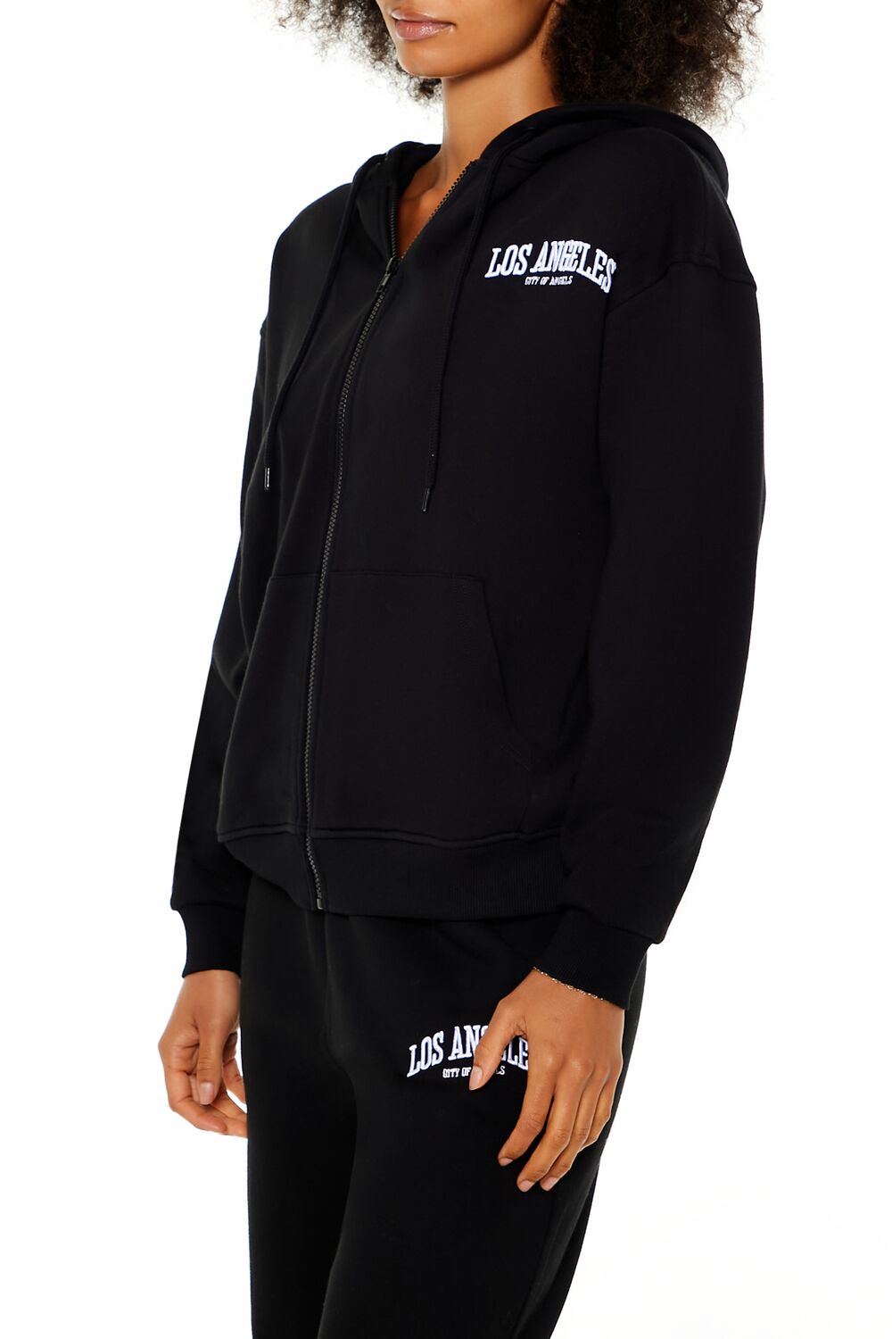 Embroidered Los Angeles Zip-Up Hoodie