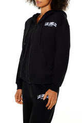 Embroidered Los Angeles Zip-Up Hoodie