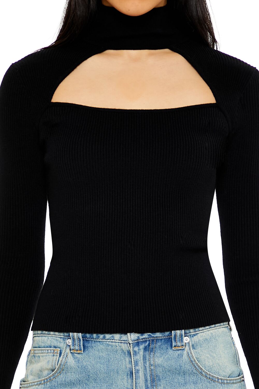 Ribbed Cutout Sweater