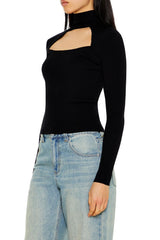 Ribbed Cutout Sweater