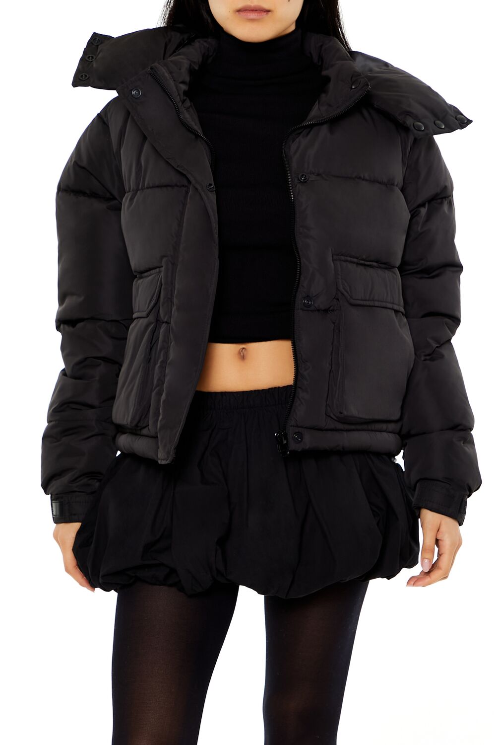 Hooded Drawstring Puffer Jacket