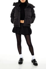 Hooded Drawstring Puffer Jacket