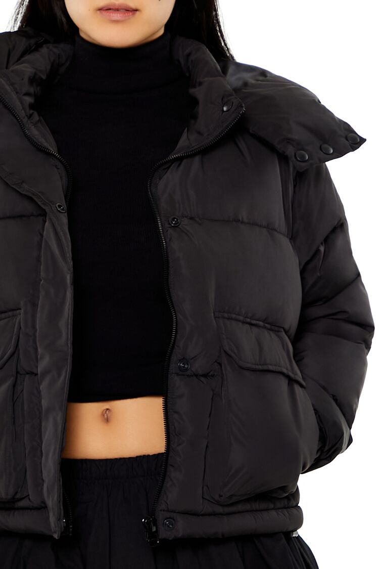 Hooded Drawstring Puffer Jacket