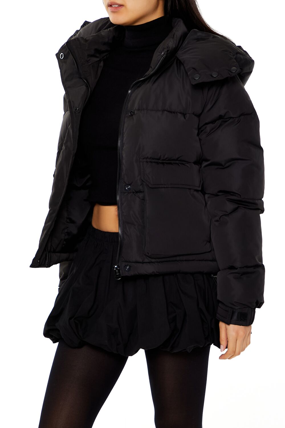 Hooded Drawstring Puffer Jacket