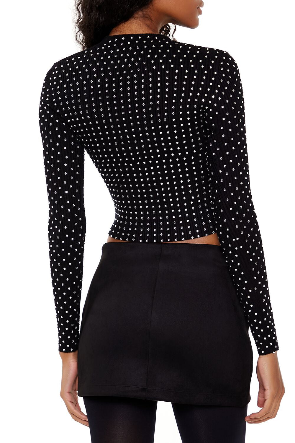 Rhinestone Cropped Sweater