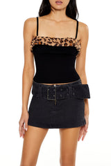 Leopard Faux Fur Sweater-Knit Cami