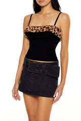Leopard Faux Fur Sweater-Knit Cami