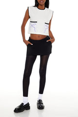Cropped Bow Sweater Vest