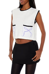 Cropped Bow Sweater Vest