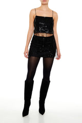 Sequin Fringe Cropped Cami