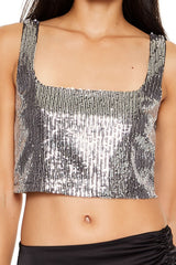 Sequin Cropped Tank Top