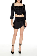 Satin Corset Crop Top