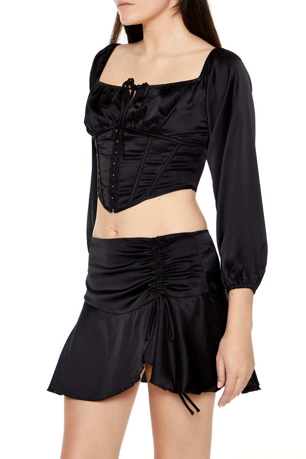 Satin Corset Crop Top