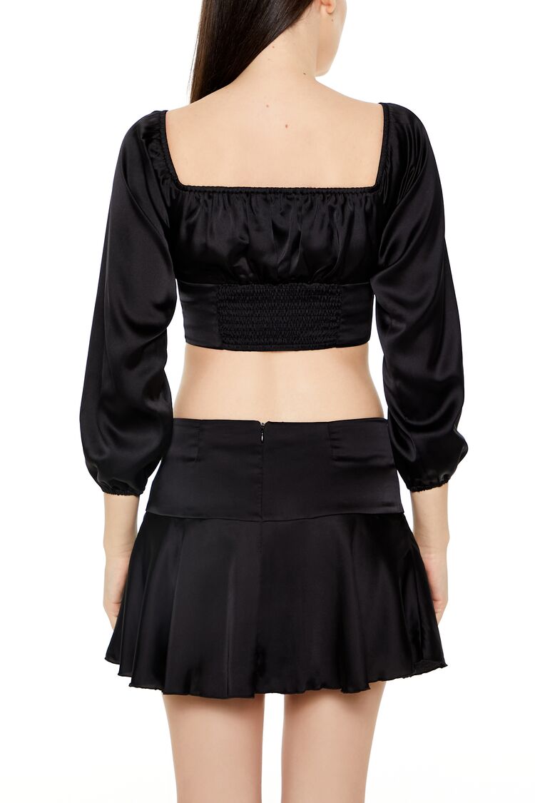 Satin Corset Crop Top