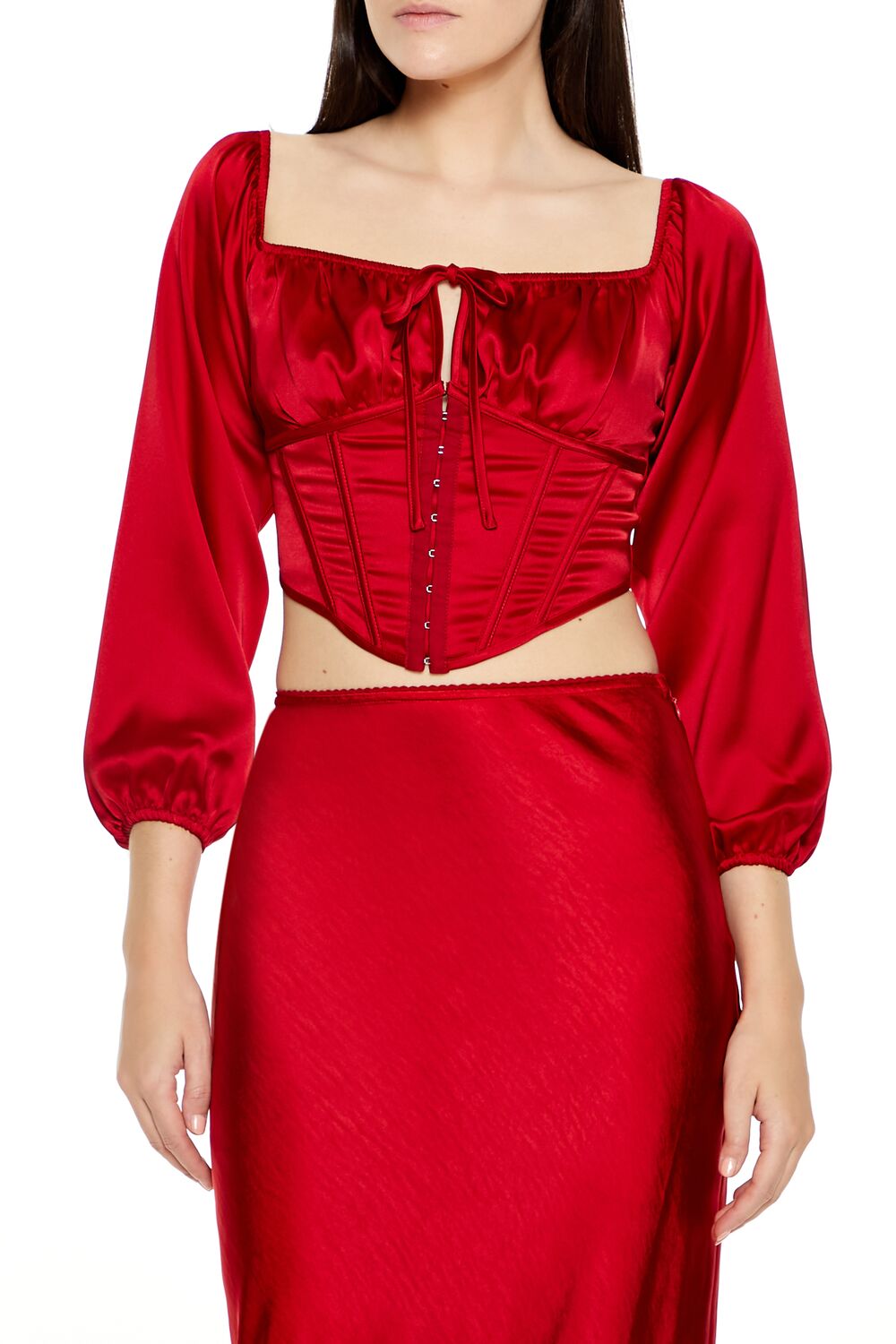 Satin Corset Crop Top