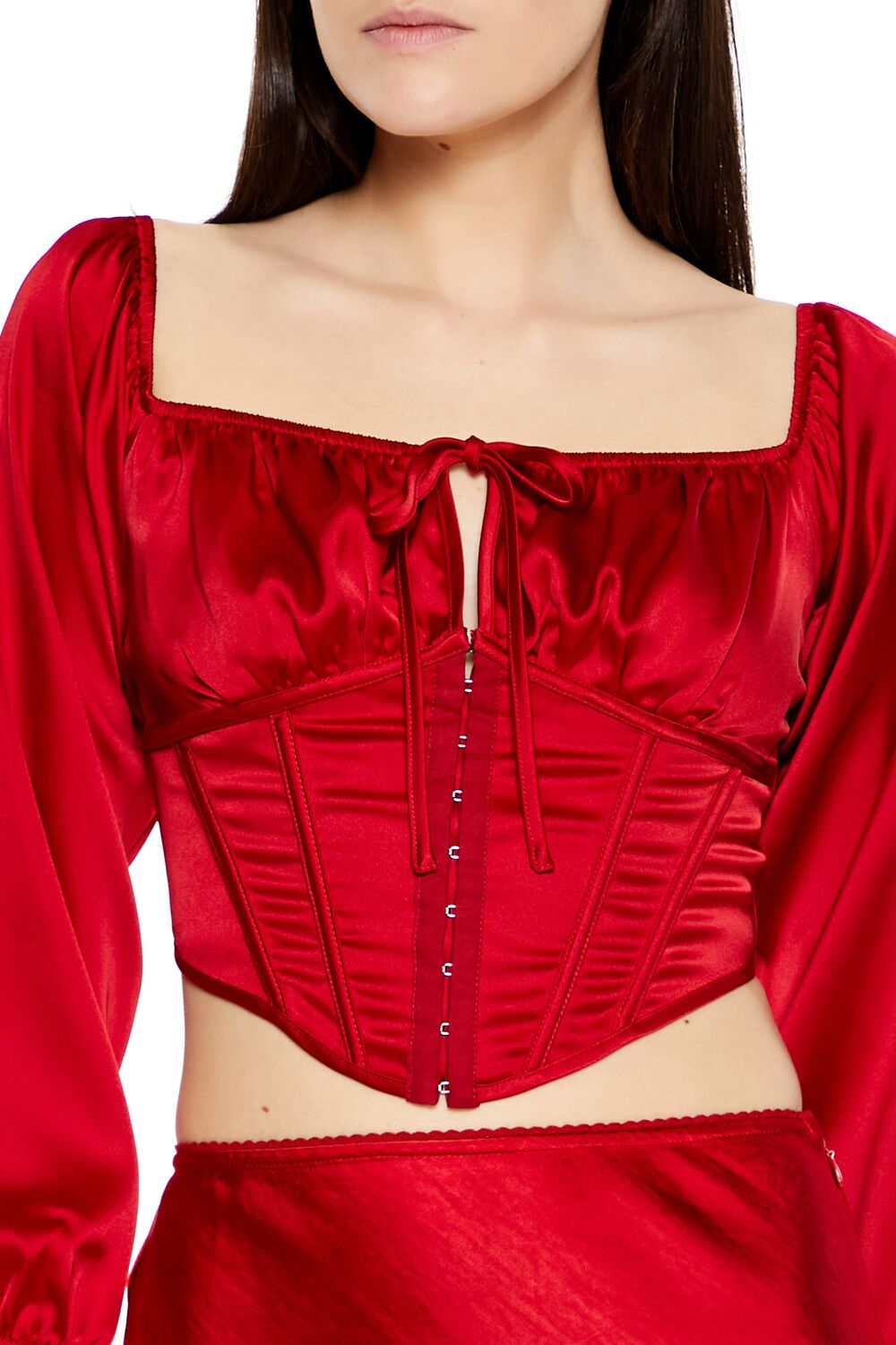 Satin Corset Crop Top
