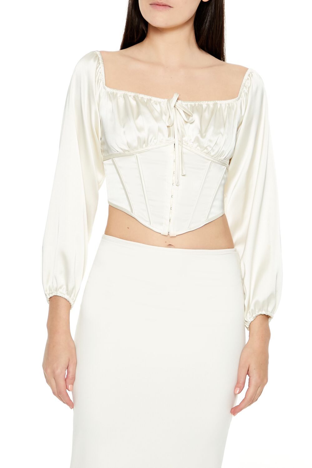 Satin Corset Crop Top