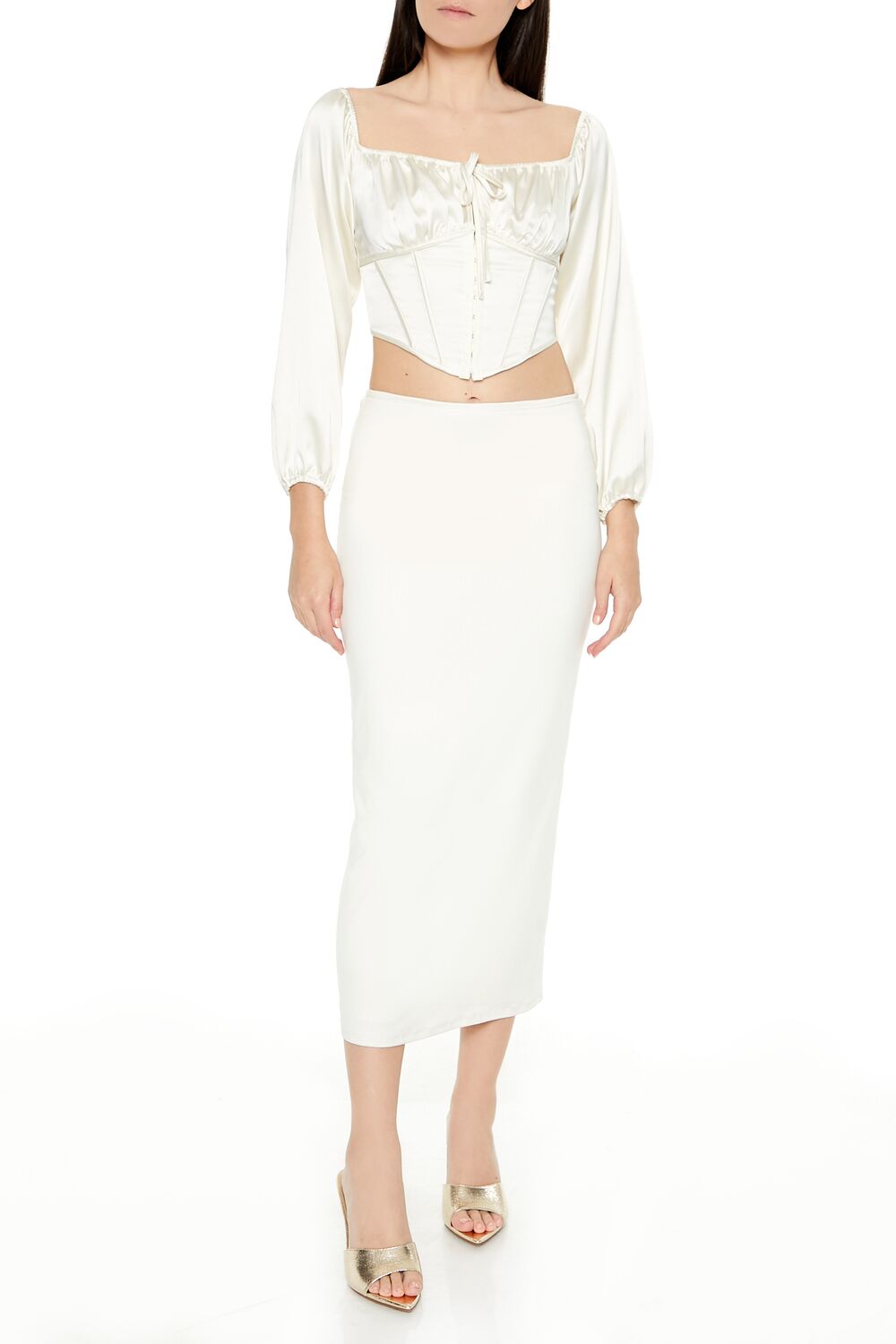 Satin Corset Crop Top