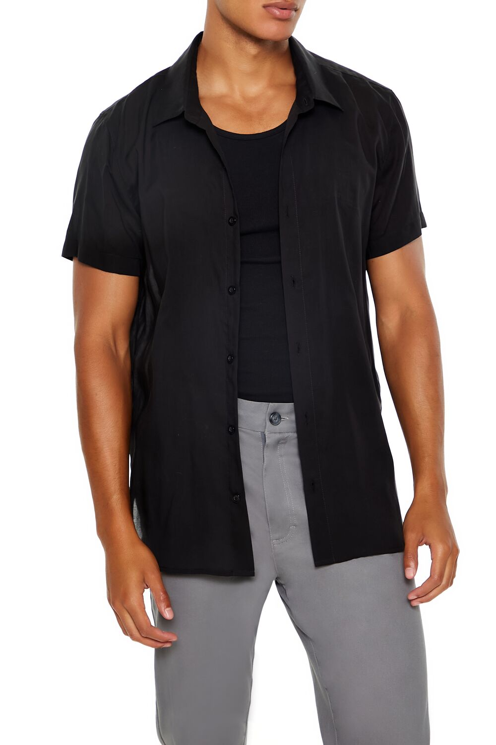 Dolphin-Hem Short-Sleeve Shirt