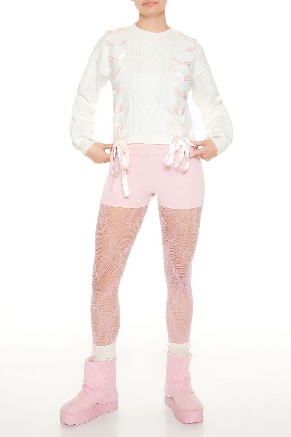 Ribbon-Trim Bow Sweater