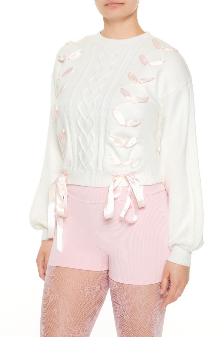 Ribbon-Trim Bow Sweater