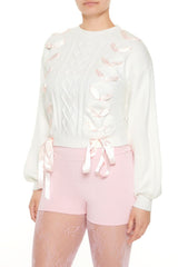 Ribbon-Trim Bow Sweater