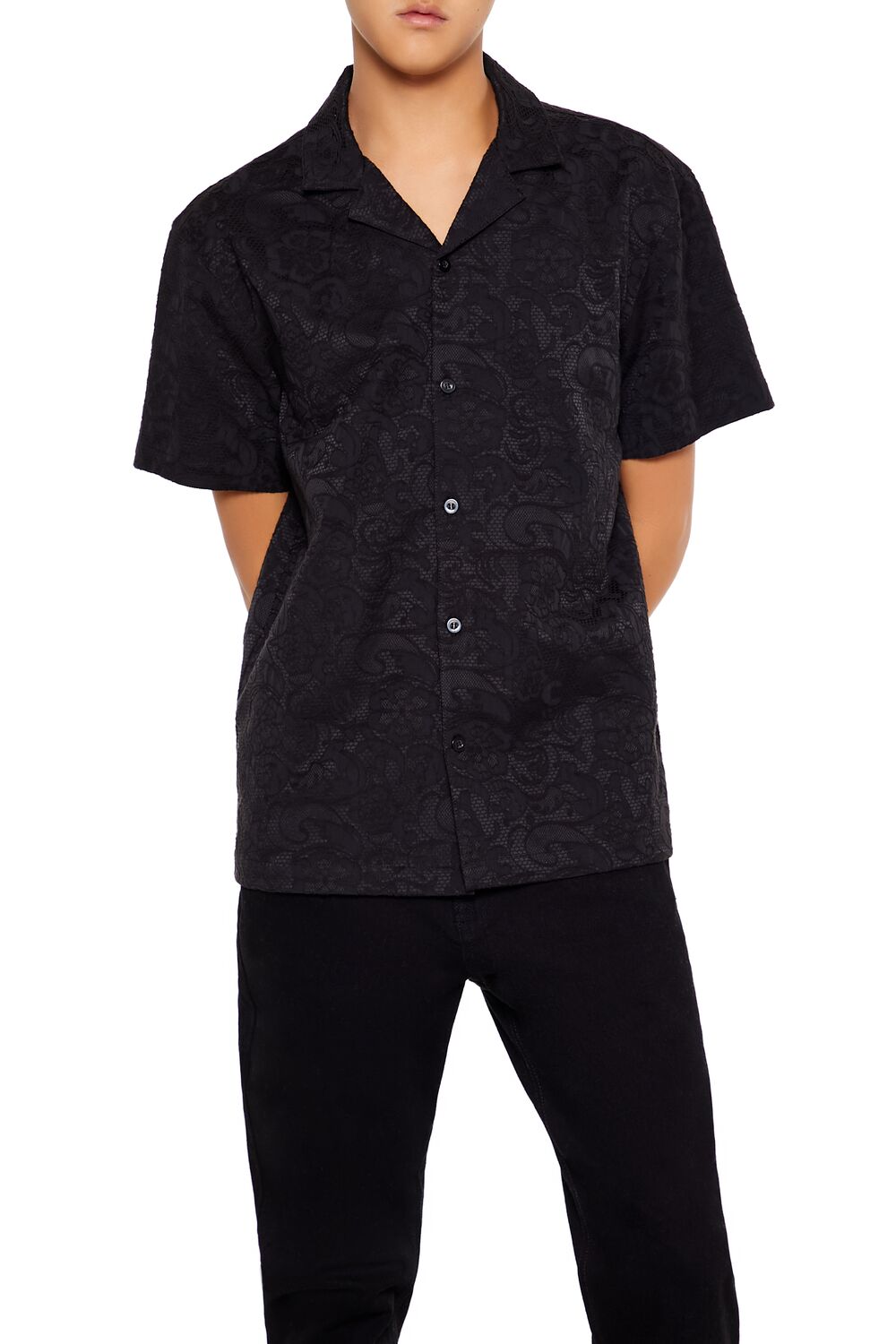 Textured Floral Lace Shirt