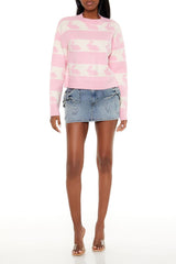Striped Bunny Print Sweater
