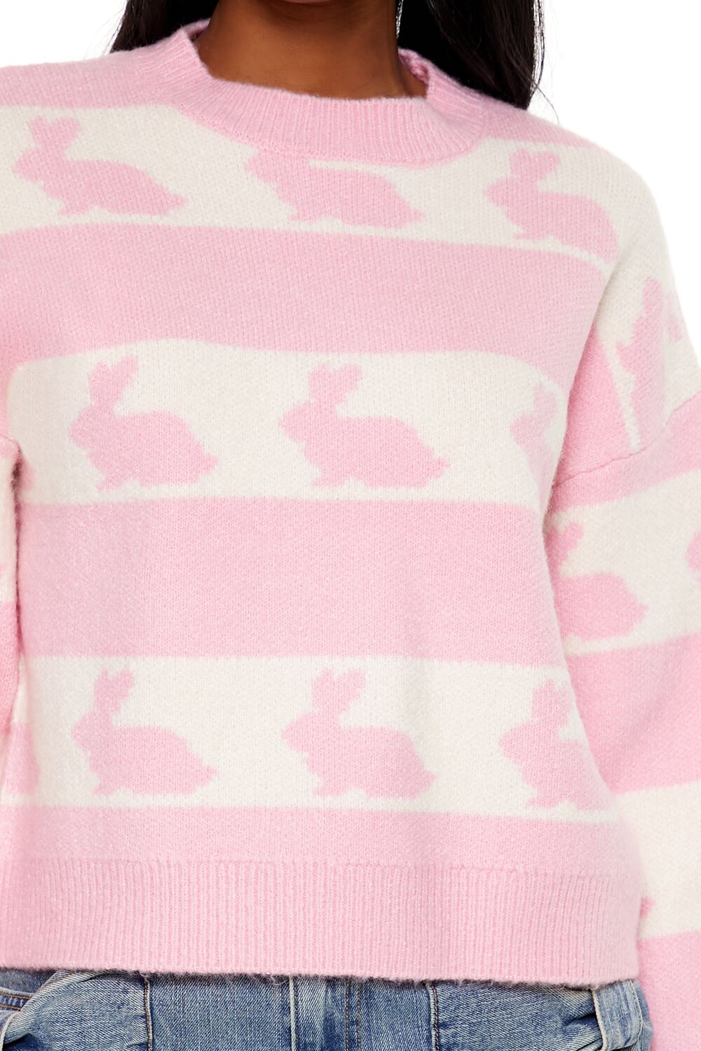 Striped Bunny Print Sweater