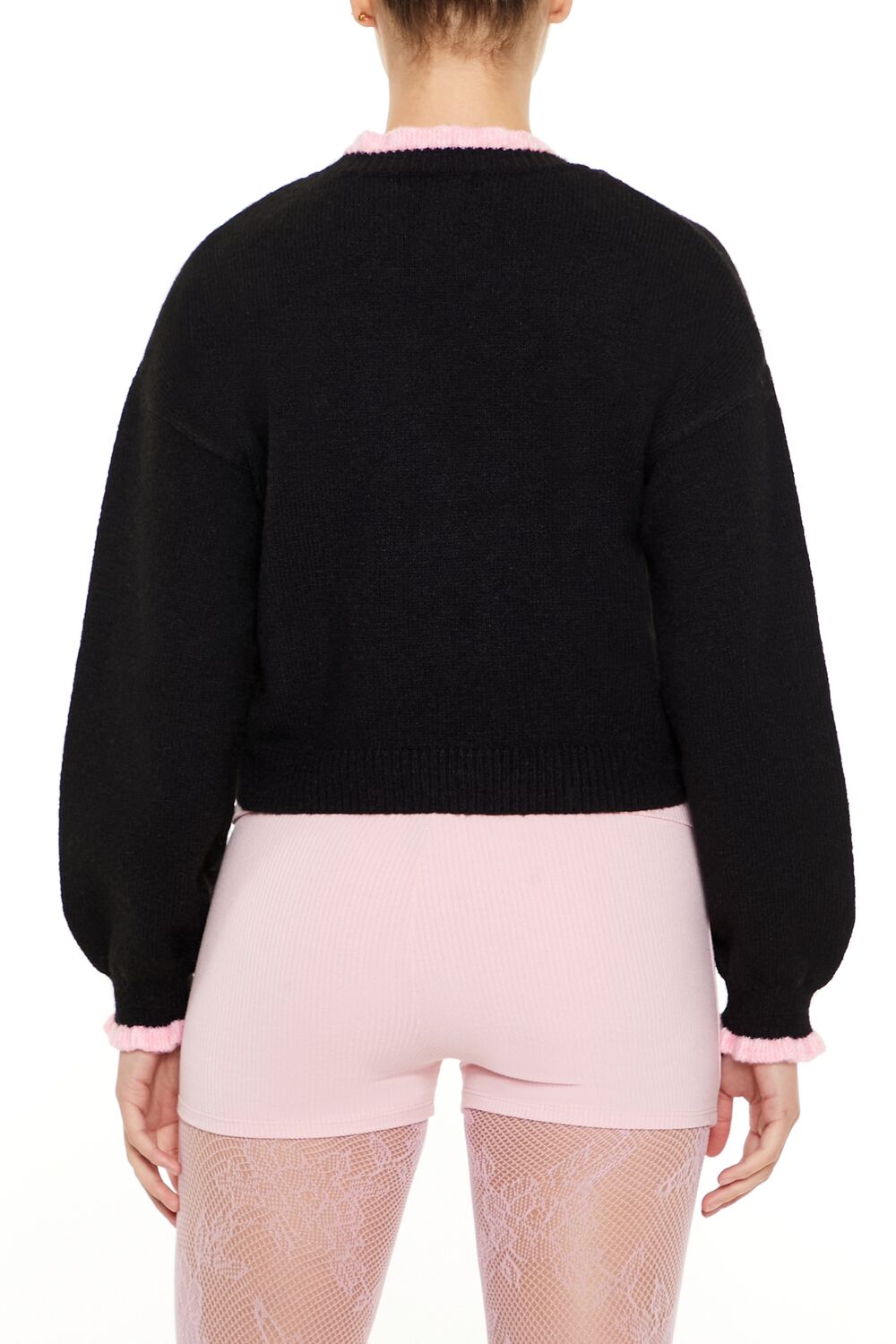 Sequin Bow Mock Neck Sweater