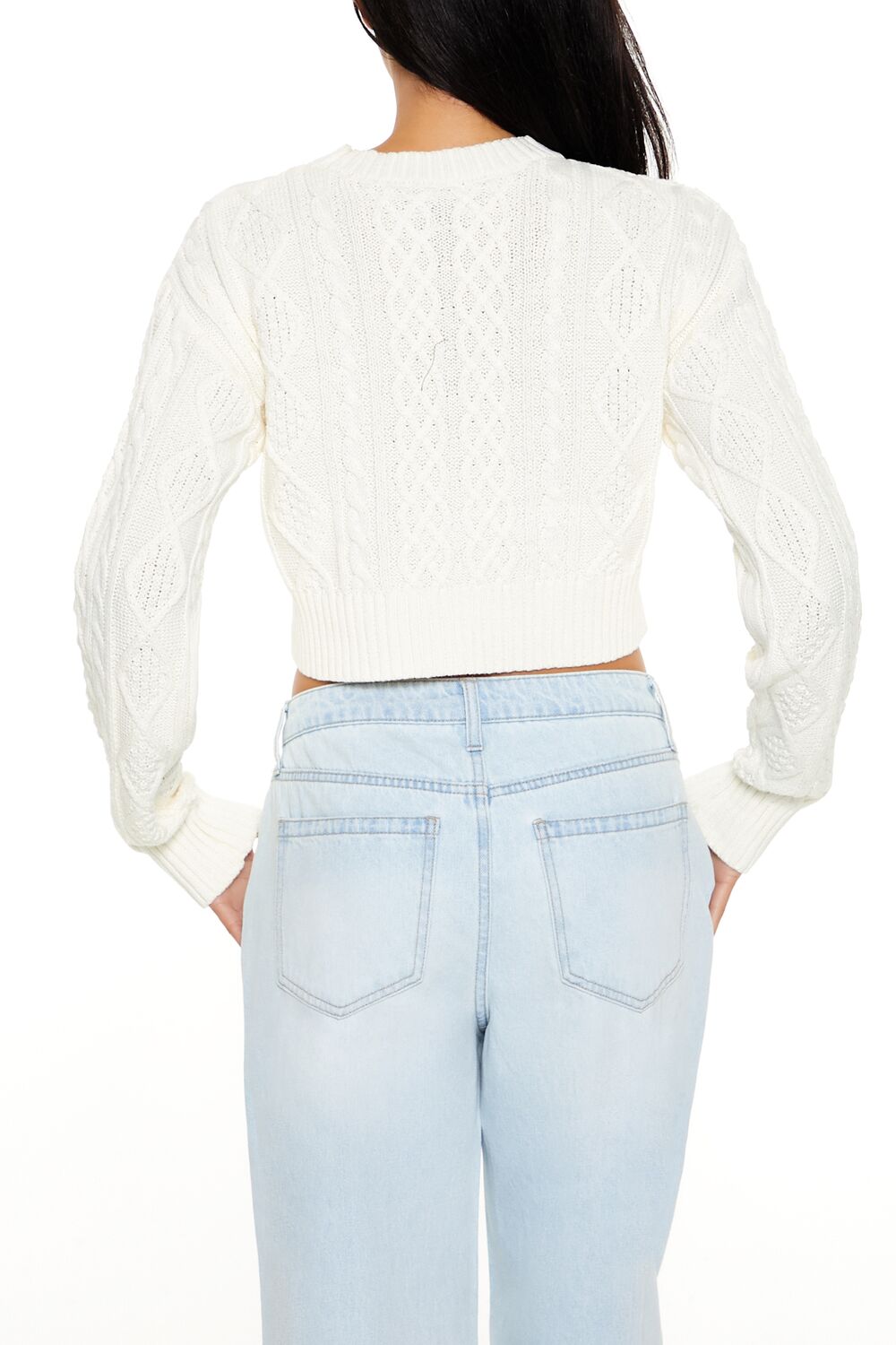 Cropped Cable Knit Sweater