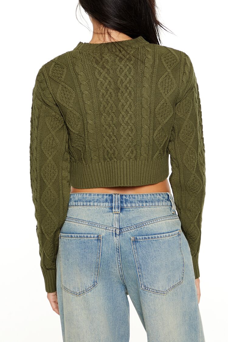 Cropped Cable Knit Sweater