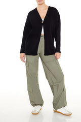 Split-Hem Cardigan Sweater