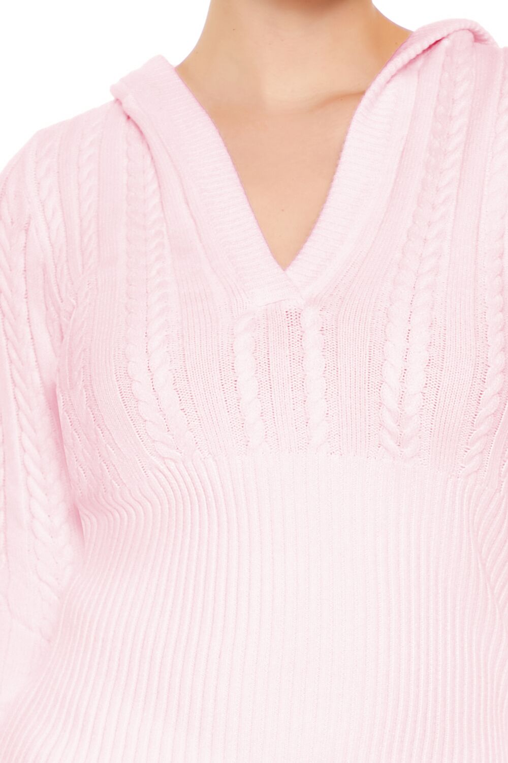 Hooded Cable Knit Sweater
