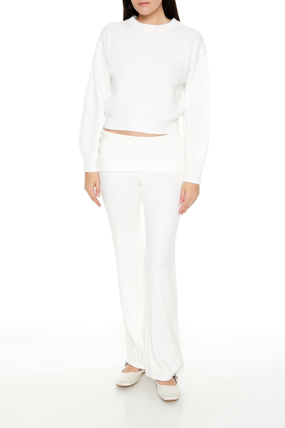 Cropped Drop-Sleeve Sweater