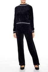 Two-Tone Fuzzy Knit Sweater
