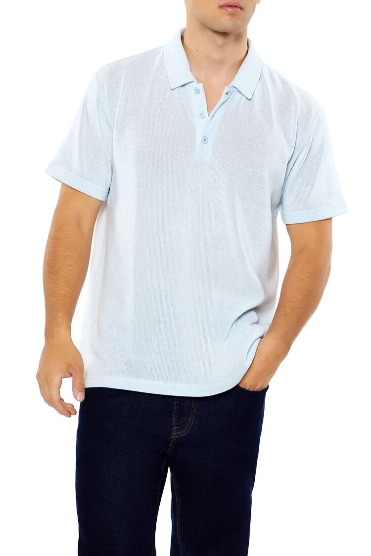 Soft Ribbed Knit Polo Shirt