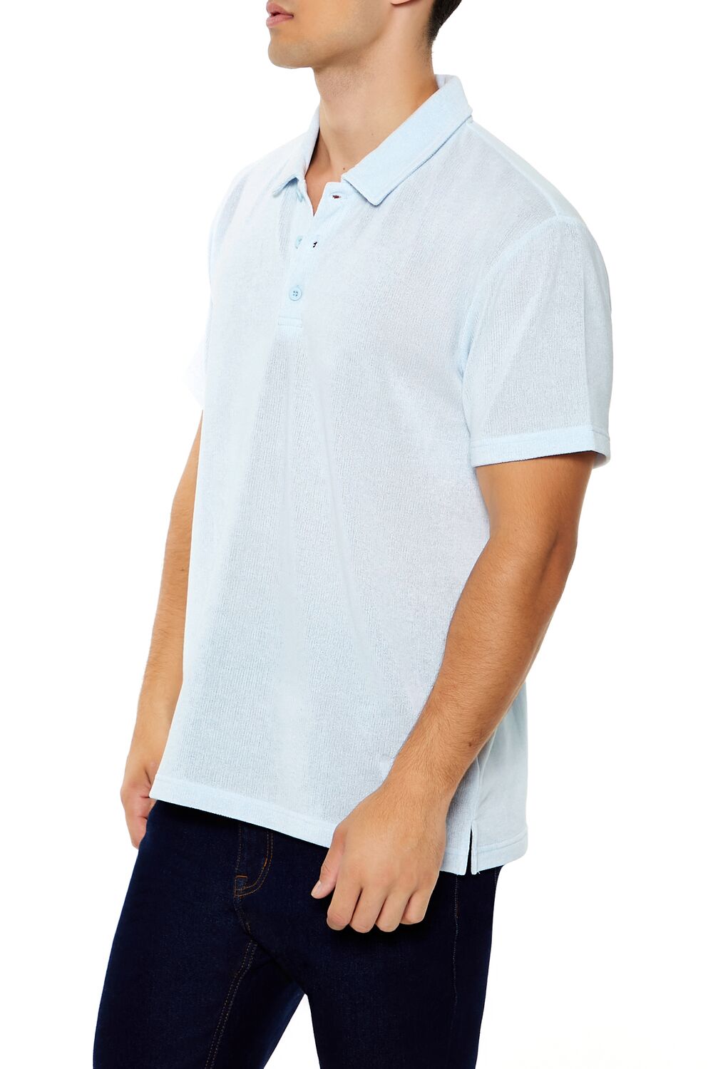 Soft Ribbed Knit Polo Shirt