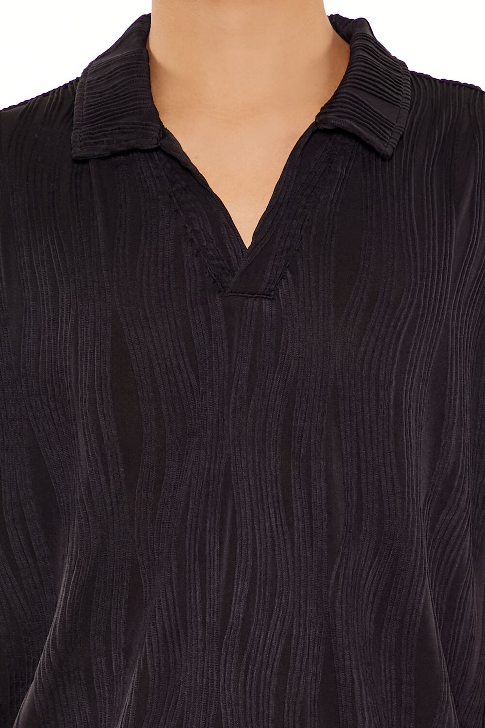 Textured Slim-Fit V-Neck Polo Shirt