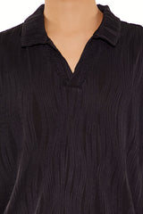 Textured Slim-Fit V-Neck Polo Shirt