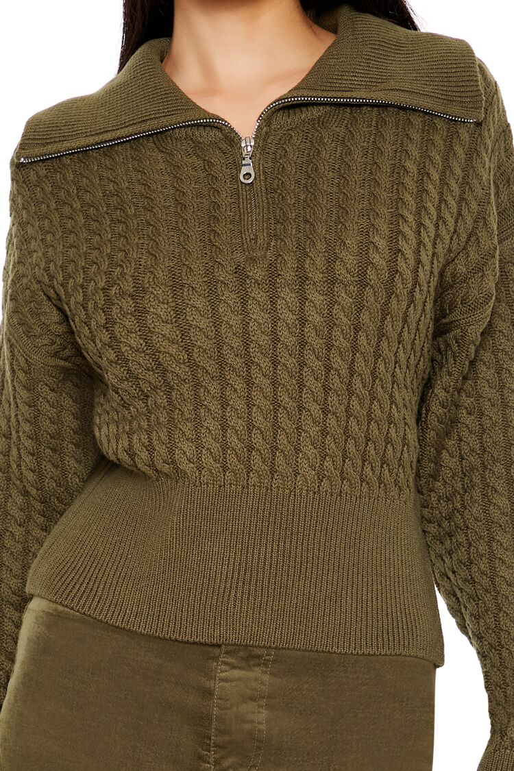 Half-Zip Cable Knit Sweater